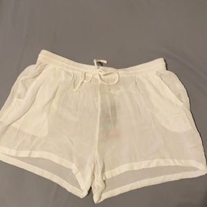 Rise & Bloom white beach shorts